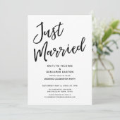 Invitation "Tout juste mariés" Réception de mariage décontrac (Debout devant)