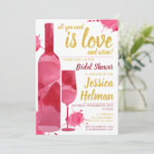 Invitation Tout l'amour Vin Plash Aquarelle Enterrement de Vi (Debout devant)