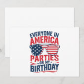 Invitation Tout Le Monde En Amérique Fête À Mon Anniversaire (Devant / Derrière)