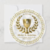 Invitation Tout le monogramme de guirlande de laurier de (Devant)