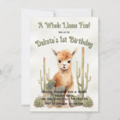 Invitation Tout Le Plaisir De Llama Turner Un Anniversaire (Devant)