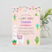 Invitation Tout Llama Alpaca Cactus Anniversaire de enfant am (Debout devant)