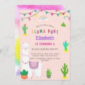 Invitation Tout Llama Alpaca Cactus Anniversaire de enfant am (Devant / Derrière)