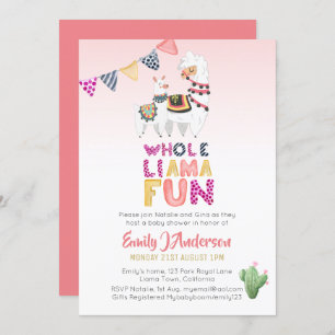 Invitation Tout Loama Amusant Mama Baby Fiesta Cactus Filles