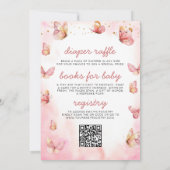 Invitation Tout mignon en un QR Code Baby shower papillon fil (Dos)