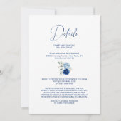 Invitation Tout moderne en un Mariage Floral bleu (Dos)