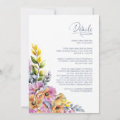 Invitation Tout moderne en un rose et orange Mariage Floral (Dos)