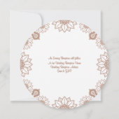 Invitation Tout Motif de style mandala au henné couleur (Dos)