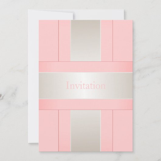 Invitation Tout occasionne le blanc d'argent de rose en (Devant)