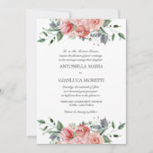 Invitation Tout rose en un avec RSVP (Devant)