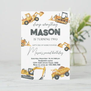 Invitation Tout sauter Construction Anniversaire