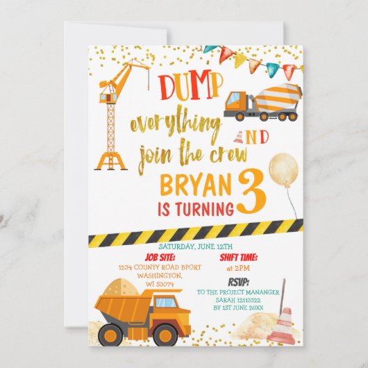 Invitation Tout sauter rejoindre l'équipage 3e anniversaire (Devant)