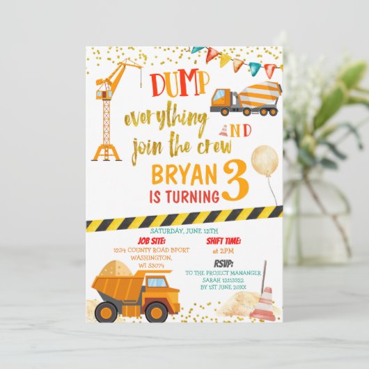 Invitation Tout sauter rejoindre l'équipage 3e anniversaire (Debout devant)