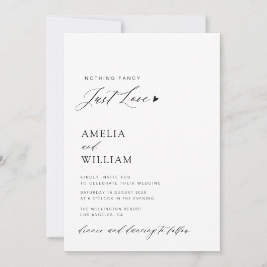 Invitation tout simple en un seul mariage de code QR (Devant)