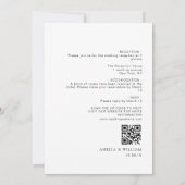 Invitation tout simple en un seul mariage de code QR (Dos)