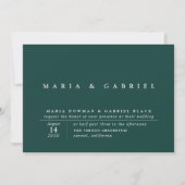 Invitation Tout Simplement Design | Mariage vert Emerald mode (Devant)