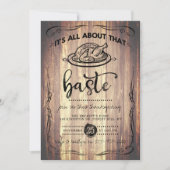 Invitation "Tout Sur Ce Baste" Rustique Bois Thanksgiving (Devant)