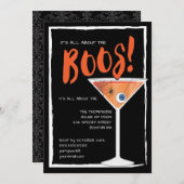 Invitation Tout sur le Boos Funny Halloween Cocktail Party (Devant / Derrière)