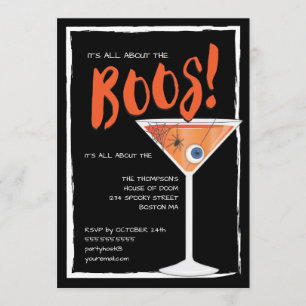 Invitation Tout sur le Boos Funny Halloween Cocktail Party