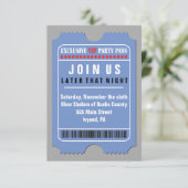 Invitation TOUTE ACCÈS VIP PASS Bar Bat mitzvah Party Card (Debout devant)