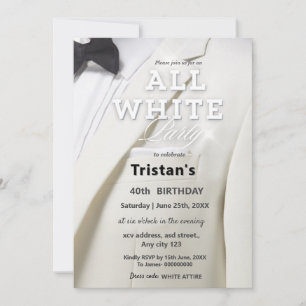 Invitation Toute Affaire ou soirée Luxe tout en Blanc