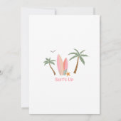 Invitation TOUTE AGE Fille Rose Peach Surf Anniversaire (Dos)