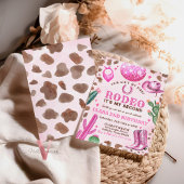 Invitation TOUTE AGE RODEO Cowgirl rose Anniversaire Invitati