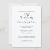 Invitation Toute année - Anniversaire de mariage minimal bleu (Devant)