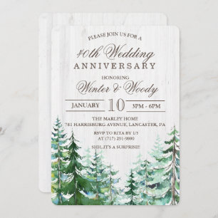 Invitation TOUTE ANNÉE - Anniversaire Mariage Rustique Invita