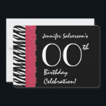 Invitation TOUTE ANNÉE Anniversaire Red Lace Zebra V12<br><div class="desc">N'IMPORTE QUELLE ANNÉE Anniversaire Red Lace Zebra V12 Ce modèle zébrée de nom personnalisé est une façon amusante mais élégante pour les gens invitations à une fête d'anniversaire. Tout le texte est entièrement personnalisable. Vous pouvez expérimenter différents types de papier pour trouver celui qui vous convient. 10e 12e 13e 14e...</div>