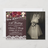 Invitation TOUTE ANNÉE - Mariage Anniversaire Photo Invitatio (Devant)