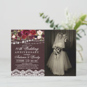 Invitation TOUTE ANNÉE - Mariage Anniversaire Photo Invitatio (Debout devant)