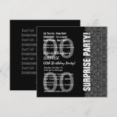 Invitation Toute année Surprise Anniversaire Moderne Black Wh (Devant / Derrière)