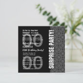 Invitation Toute année Surprise Anniversaire Moderne Black Wh (Debout devant)
