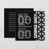 Invitation Toute année Surprise Anniversaire Noir Blanc moder (Devant / Derrière)