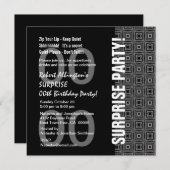 Invitation Toute année Surprise Anniversaire Noir Blanc moder (Devant / Derrière)