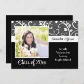 Invitation Toute année~ Vins noirs et blancs Diplôme photo (Devant / Derrière)