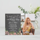 Invitation Toute Balle d'âge 18e fête d'anniversaire Fleurs f (Debout devant)