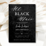 Invitation Toute Black Affair 40e anniversaire fête Elegant<br><div class="desc">Célébrez en style avec cette All Black Affair Birthday Party Modern Elegant Invitation, la façon parfaite d'annoncer une soirée inoubliable. Ce design élégant et sophistiqué présente un arrière - plan noir frappant aux accents minimalistes pour une touche de classe. Customisez-le avec les détails de votre événement pour donner le ton...</div>
