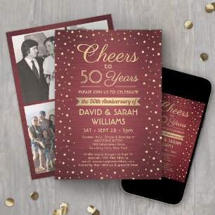 Invitation Toute célébration d'anniversaire de mariage Fête B