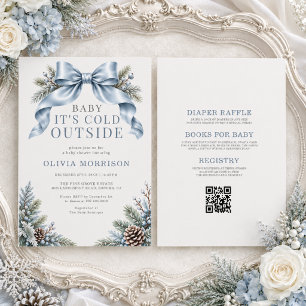 Invitation Toute en une Baby, il fait froid dehors Fête de bé