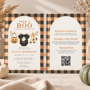 Invitation Toute en une Baby Shower Halloween Peek a Boo