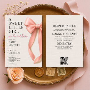 Invitation Toute en Une Douce Petite Fille Arc-en-Ciel Baby S