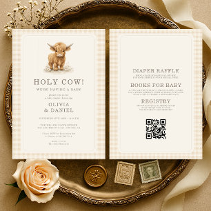 Invitation Toute en une Fête de Bébé Couple Holy Cow à Carrea