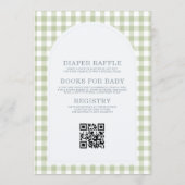 Invitation Toute en une Fête de Bébé Garçon Ours Sage Gingham (Dos)