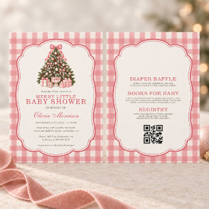 Invitation Toute en une Fête de Bébé Petit Arbre de Noël Merr
