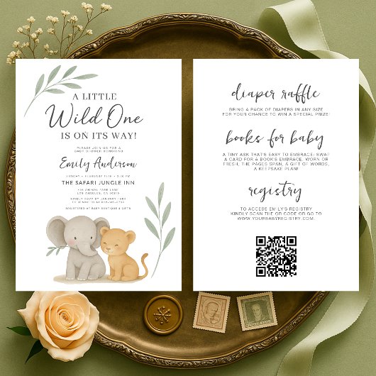 Invitation Toute en Une Fête de Bébé Sauvage