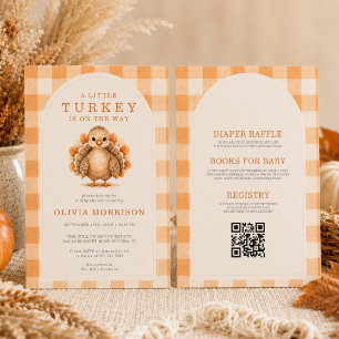 Invitation Toute en Une Petite Dinde Fête de Bébé d'Automne