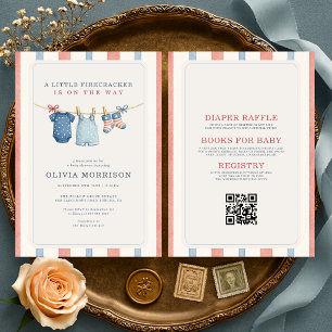 Invitation Toute en une petite fusée américaine Baby Shower