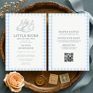 Invitation Toute en une Petite Kicks Chaussures Bleues Baby S
